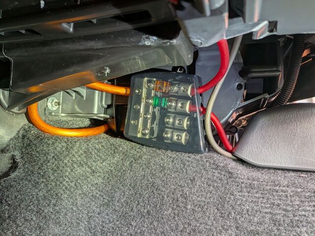 Distribution block fitted under the dash