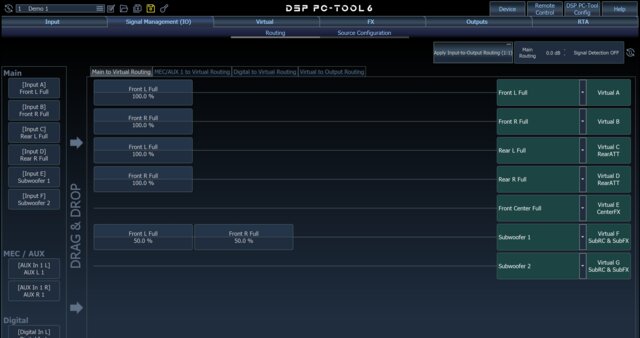 PC-Tool routing from the inputs to the virtual channels